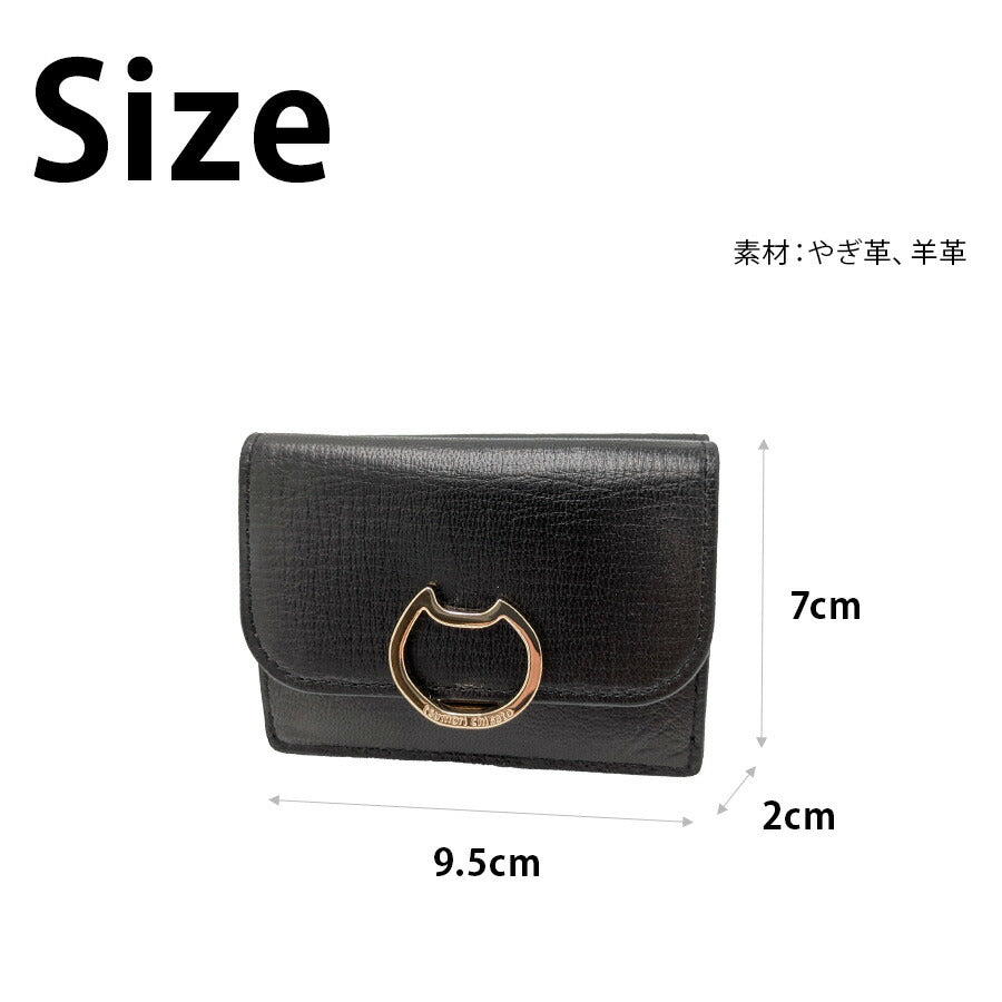【tsumori chisato CARRY】57825 ネコオコシ 折り財布 財布 さいふ サイフ ウォレット 使いやすい 普段使い レディース ギフト プレゼント ブラック 母の日
