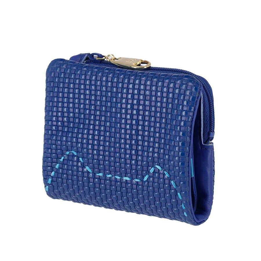 【tsumori chisato CARRY】 57891 エンボスメッシュ 2つ折り財布 ネコステッチ ウォレット サイフ レディース プレゼント ギフト 母の日 敬老の日 ピンク 日本製