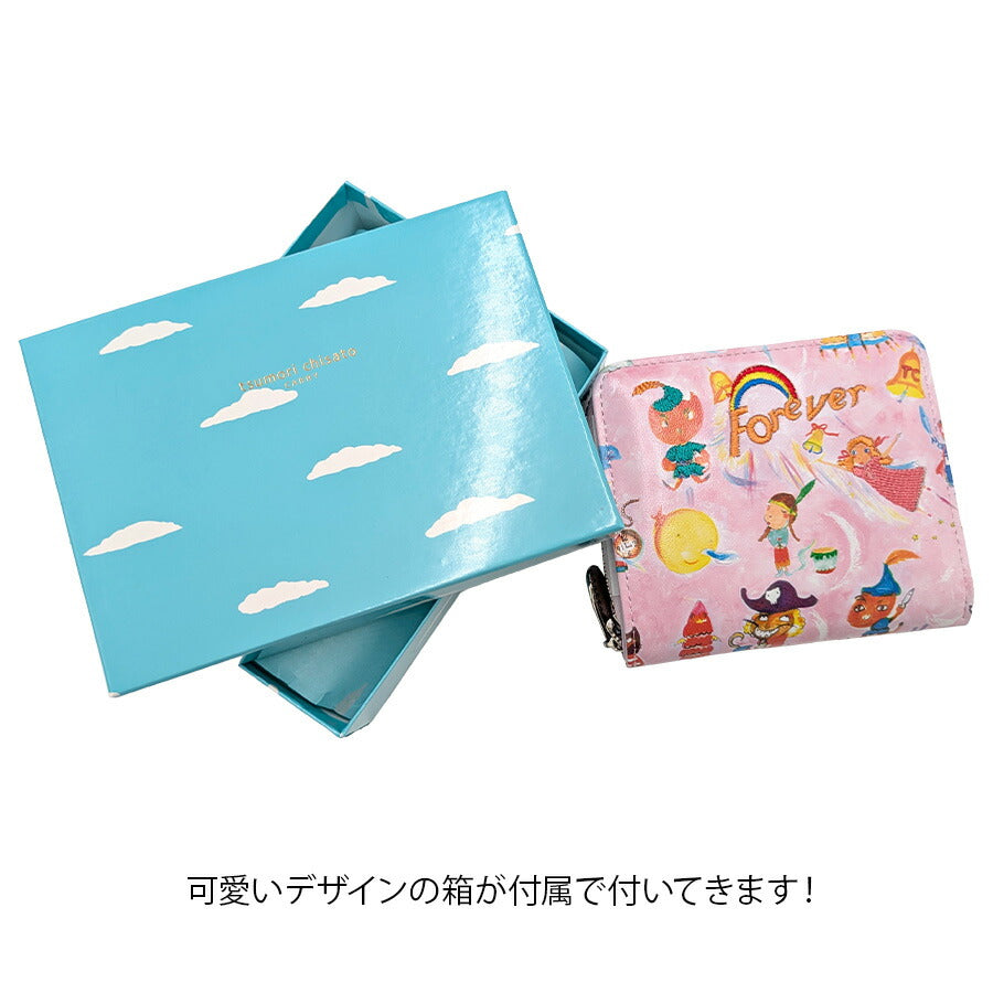 【tsumori chisato CARRY】 57896 ピーターパン ラウンドファスナー 2つ折り財布 ウォレット サイフ レディース プレゼント 母の日 敬老の日 ピンク 日本製