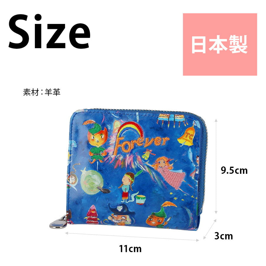 【tsumori chisato CARRY】 57896 ピーターパン ラウンドファスナー 2つ折り財布 ウォレット サイフ レディース プレゼント 母の日 敬老の日 ピンク 日本製