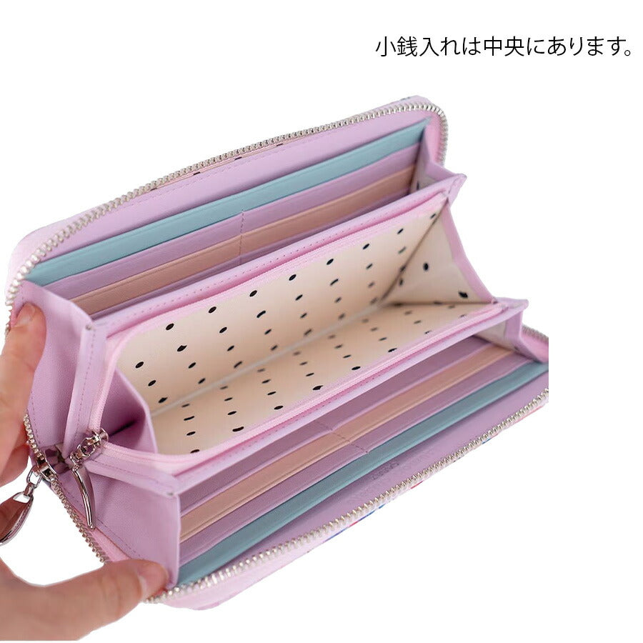 【tsumori chisato CARRY】 57897 ピーターパン ラウンドファスナー長財布 ウォレット サイフ レディース プレゼント ギフト 母の日 敬老の日 ピンク 日本製