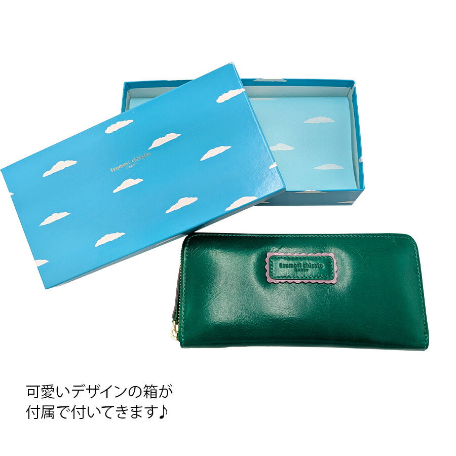 【tsumori chisato CARRY】 57901 シンプルバイカラー ラウンド長財布 ウォレット サイフ レディース プレゼント ギフト 母の日 敬老の日 グリーン