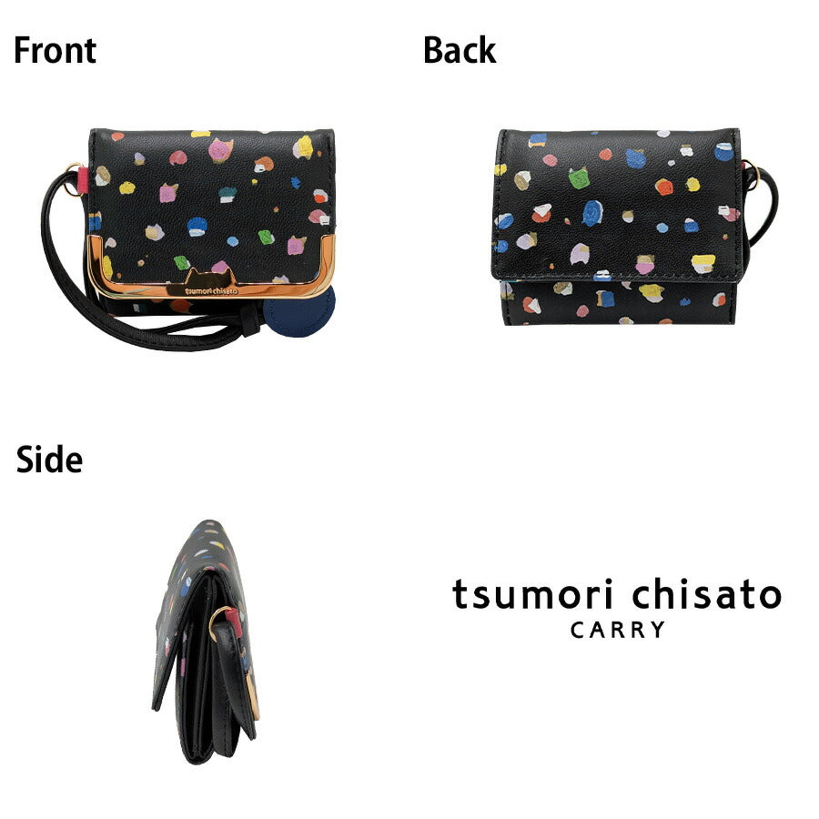 tsumori chisato CARRY 57930 てんてん ミニ財布 財布 さいふ サイフ ウォレット 普段使い 使いやすい 羊革 レディース プレゼント ギフト ブラック 日本製