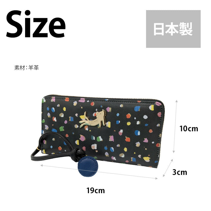 tsumori chisato CARRY 57931 てんてん ラウンド長財布 さいふ サイフ ウォレット 普段使い 使いやすい 羊革 レディース プレゼント ギフト ブラック 日本製
