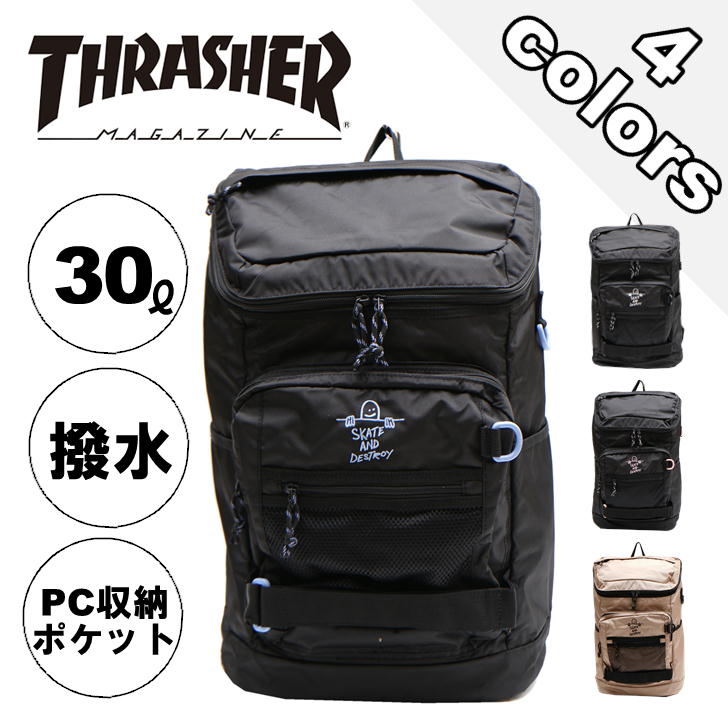 THRASHER スラッシャー MarkGonzales マークゴンザレス リュック 30L THR-262 カバン バッグ メンズ レディース 撥水 スケーター ストリート アウトドア 旅行 GONZ デイリー使い キャンプ 学生 おしゃれ 人気
