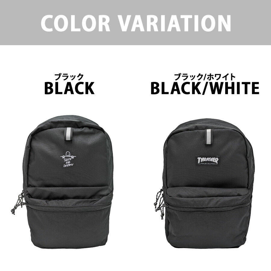 THRASHER thr290 バックパック 16L リュック 大容量 リュックサック 通学 かばん 普段使い 女の子 男の子 子供 ジュニア キッズ プレゼント ギフト ブラック