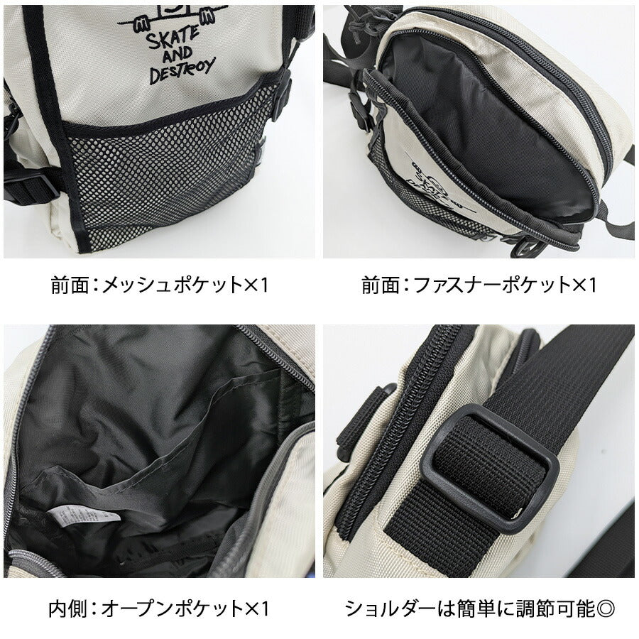 THRASHER thr300 縦型 ミニショルダーバッグ 斜め掛け 斜め掛けバッグ 小さめ かばん 普段使い ユニセックス レディース メンズ プレゼント ギフト ブラック