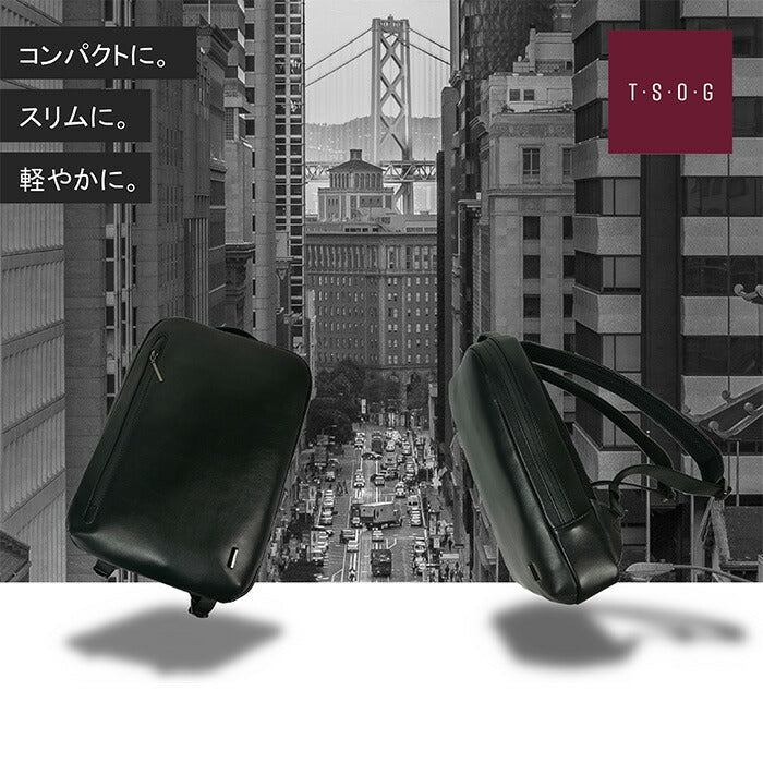 【当店オリジナルエコバッグプレゼント中！】【T・S・O・G】ティーエスオージー リュック cs23 防水 本革 牛革 リュックサック バックパック ビジネスバッグ シンプル ブランド ブラック おしゃれ かっこいい ファッション プレゼント 贈り物  通勤 通学