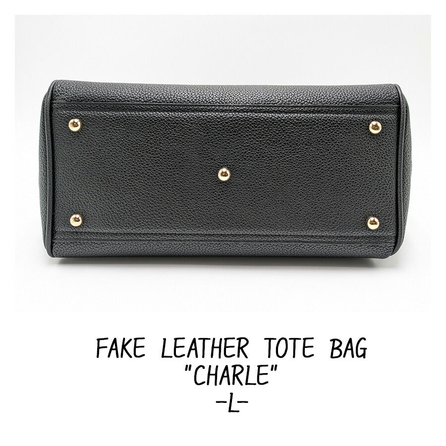 【THEATRE PRODUCTS】cl240845 FAKE LEATHER TOTE BAG"CHARLE"-L- トート 肩掛け レディース かばん バッグ おしゃれ ギフト プレゼント ブラック