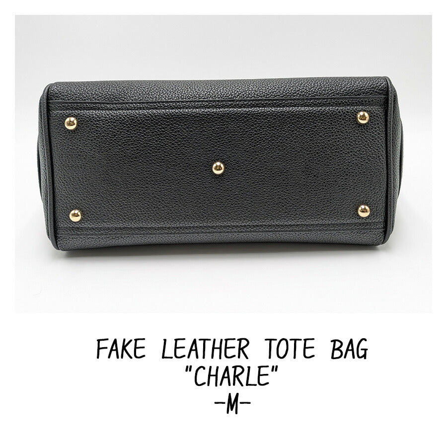 【THEATRE PRODUCTS】cl240846 FAKE LEATHER TOTE BAG"CHARLE"-M- トート 手持ち レディース かばん バッグ おしゃれ ギフト プレゼント ブラック