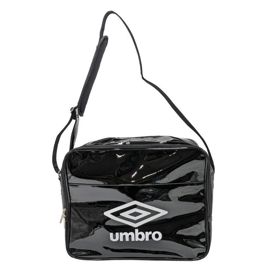 【umbro】 70003 エナメルバッグ かばん バッグ 斜め掛け 部活 遠征 学生 大容量 便利 アンブロ スポーツ メンズ プレゼント ギフト ブラック/ホワイト