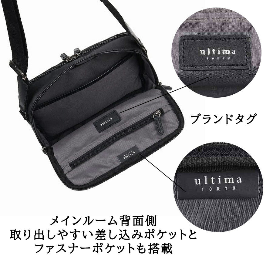 ultimaTOKYO 68171 ディーノ ヨコ型ショルダーバッグ ショルダーバッグ 斜め掛け かばん カバン メンズ ユニセックス プレゼント ギフト 父の日 ブラック
