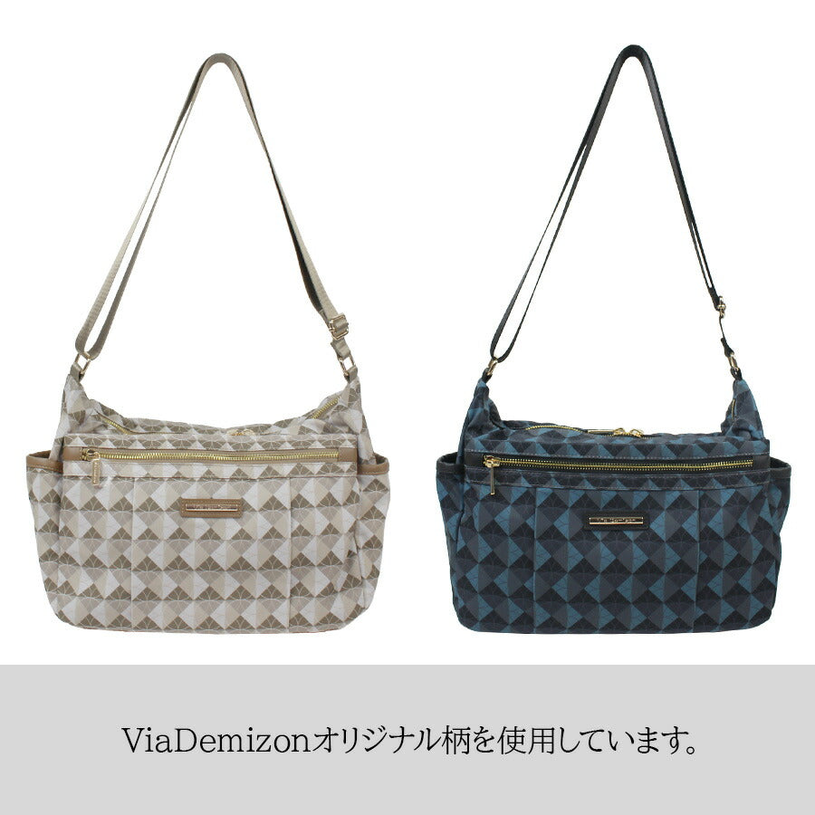 【Via Demizon】VI002 エルバ ショルダー 斜め掛け かばん カバン 鞄 バッグ シンプル ヴィアデミゾン ブラック ベージュ カーキ ネイビー 使いやすい お出かけ 普段使い 日常 母の日 敬老の日 おしゃれ ギフト プレゼント
