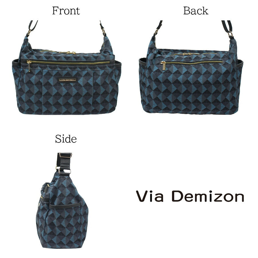 【Via Demizon】VI002 エルバ ショルダー 斜め掛け かばん カバン 鞄 バッグ シンプル ヴィアデミゾン ブラック ベージュ カーキ ネイビー 使いやすい お出かけ 普段使い 日常 母の日 敬老の日 おしゃれ ギフト プレゼント