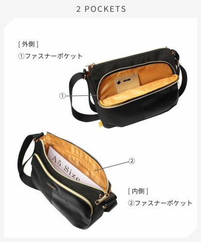 WachiField わちふぃーるど フェイクレザー 合皮 メランジ ショルダーバッグ 斜め掛け 肩掛け カバン レディース 通勤 WTMC-01 お出かけ サブバッグ 旅行 軽量 エレガント ギフト 猫 ダヤン