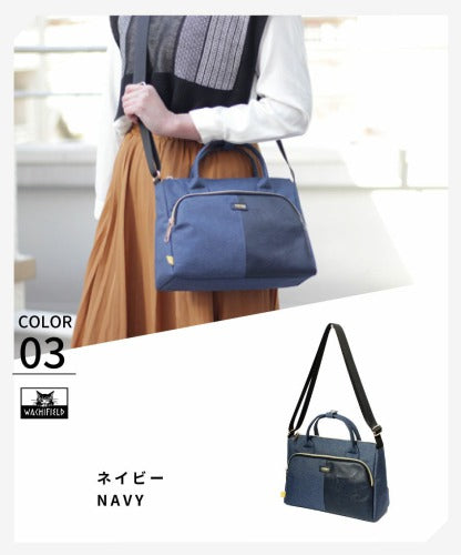 WachiField わちふぃーるど フェイクレザー 合皮 メランジ 2WAY ショルダー 斜め掛け 肩掛け ハンド トートカバン レディース 通勤 WTMC-02お出かけ サブバッグ 旅行 軽量 エレガント ギフト プレゼント  ねこ ダヤン