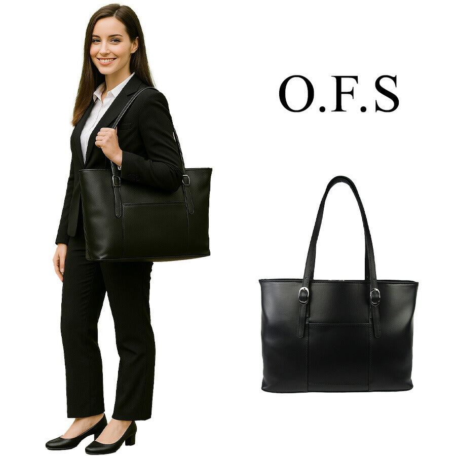 【O.F.S】 0487 レディースリクルートバッグ かばん バッグ 手持ち ビジネス 通勤 使いやすい 多機能 便利 レディース プレゼント ギフト ブラック