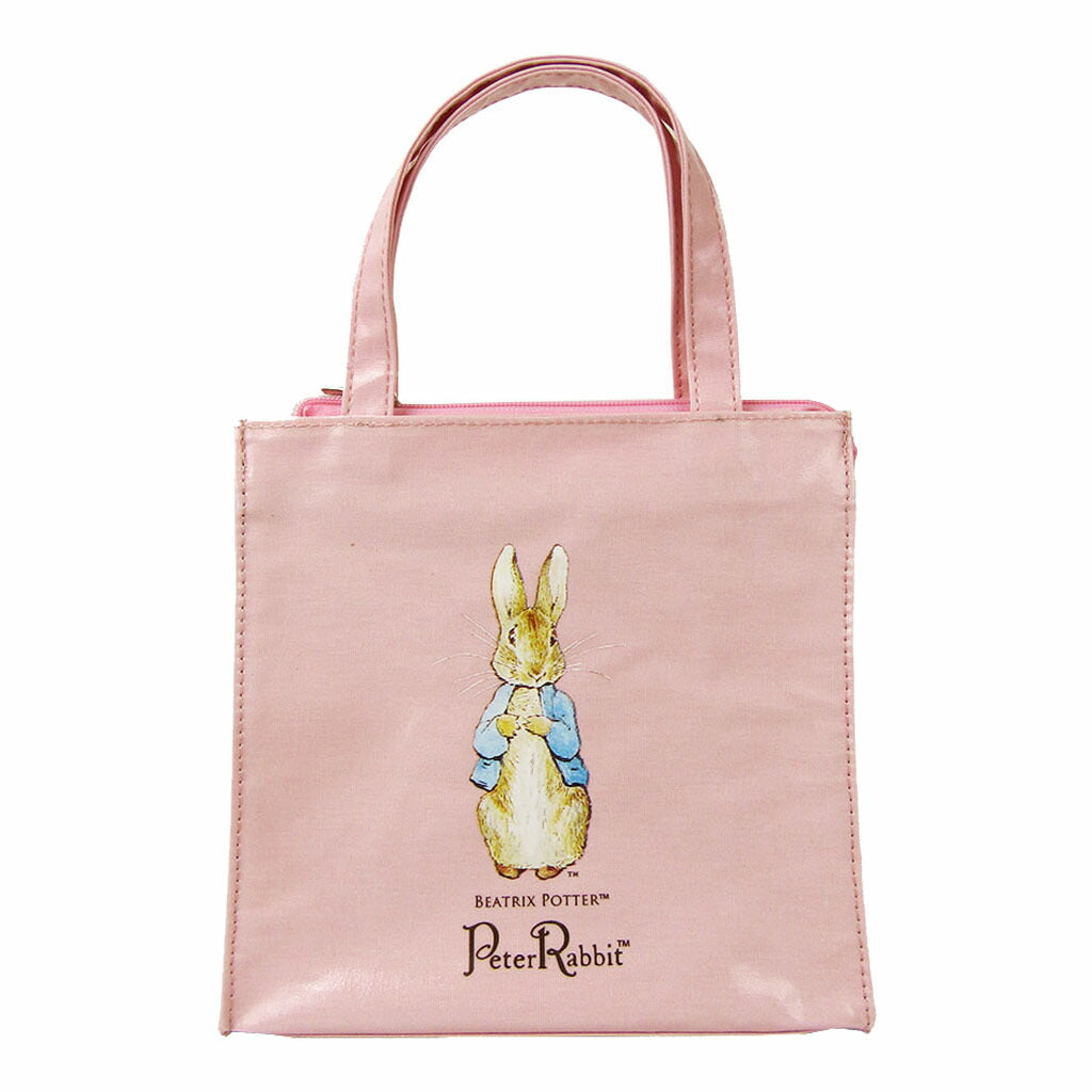 【PETER RABBIT】 0624 スクエア型ハンドバッグS サブバッグ トートバッグ 手持ち うさぎ 軽量 かわいい 自立可能 ピーターラビット ギフト プレゼント ブラック