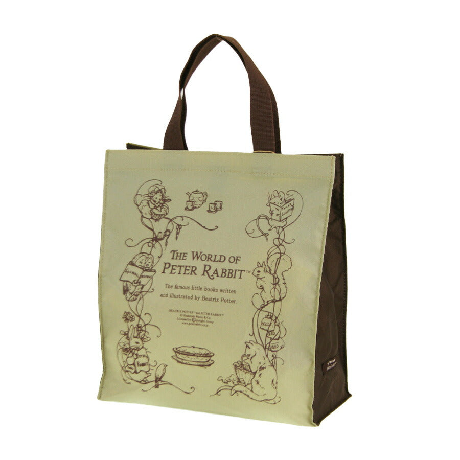 【PETER RABBIT】0646 ハンドバッグ かばん バッグ 手持ち サブバッグ エコバッグ キャラクター 角型 うさぎ ピーターラビット 使いやすい 軽量 ブラック
