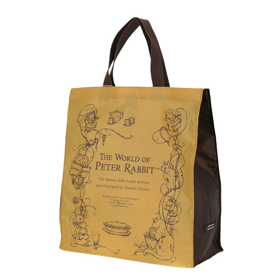 【PETER RABBIT】0647 ハンドバッグ かばん バッグ 手持ち サブバッグ エコバッグ キャラクター 角型 うさぎ ピーターラビット 使いやすい 軽量 ブラック