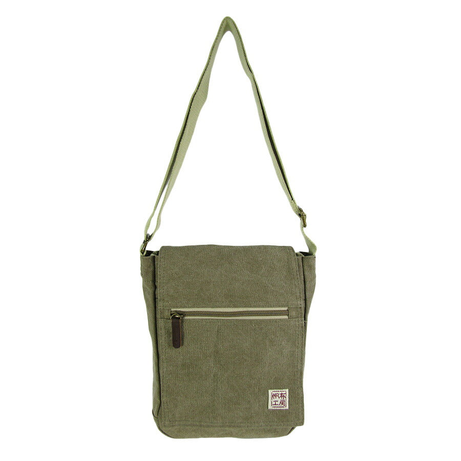 【帆布工房】3X55 FLAP SHOULDERシリーズ ショルダーバッグ はんぷこうぼう ハンプ 綿 コットン 縦型 かぶせ ショルダー 斜め掛け シンプル シンプル レッド カーキ ブラック ネイビー グレー ベージュ 単色