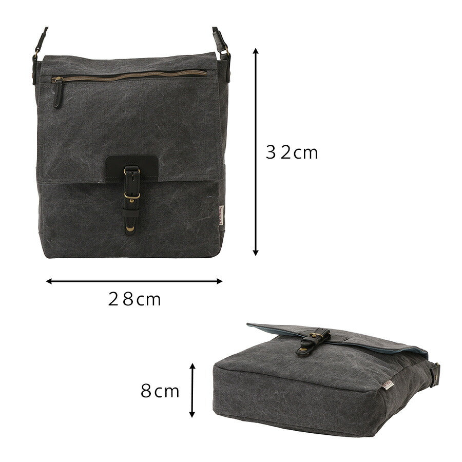 【帆布工房】3X96 VINTAGE2シリーズ ショルダーバッグ はんぷこうぼう ハンプ 綿 コットン 縦型 かぶせ ショルダー 斜め掛け シンプル シンプル カーキ ブラック グレー ベージュ 単色 使いやすい