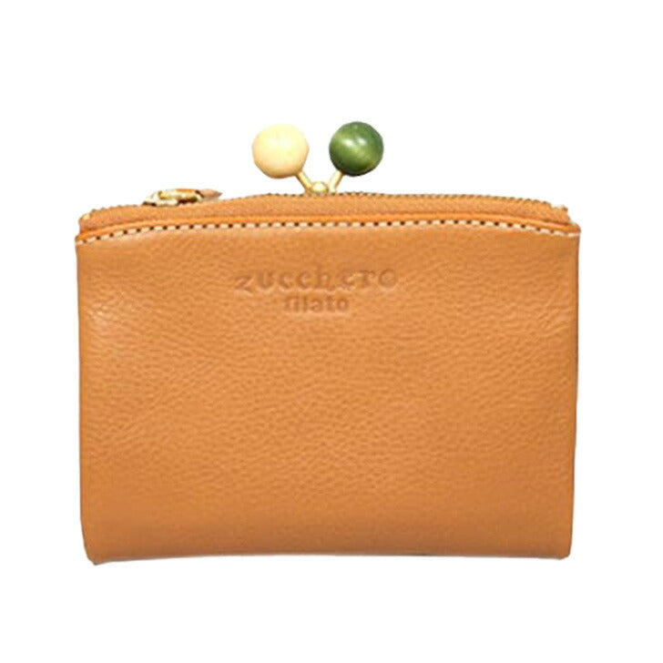 【SNSで話題のレザーケアクリームプレゼント中！】【zucchero filato】ズッケロ 本革 がま口折り財布 58010 フェス がま口 折財布 ミニ財布 コンパクト かわいい 軽い ミニマル 革 レザー 人気 イエロー 母の日 プレゼント ギフト クリスマス collonil コロニル